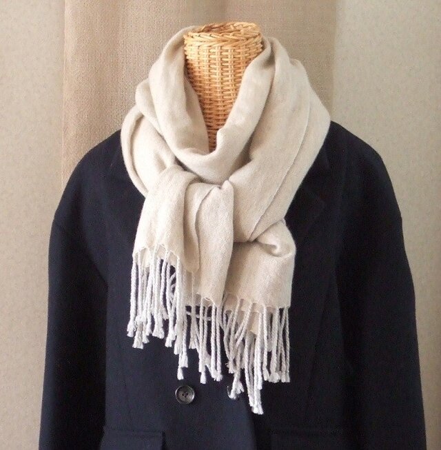 手織りカシミアストール・・砂丘