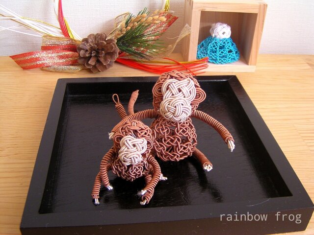 水引 お猿さんの親子 | iichi 日々の暮らしを心地よくするハンドメイド