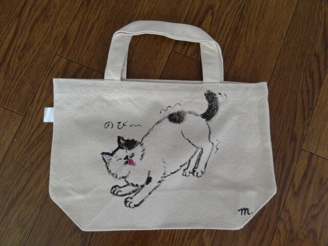 オリジナル手描き猫バッグAの画像1枚目