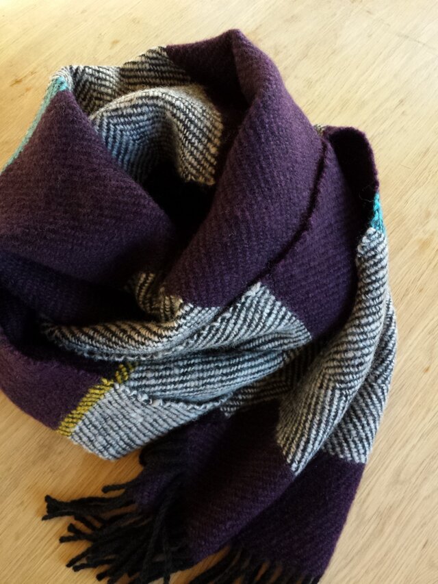 【手織り】カシミヤ×ウールマフラー#02