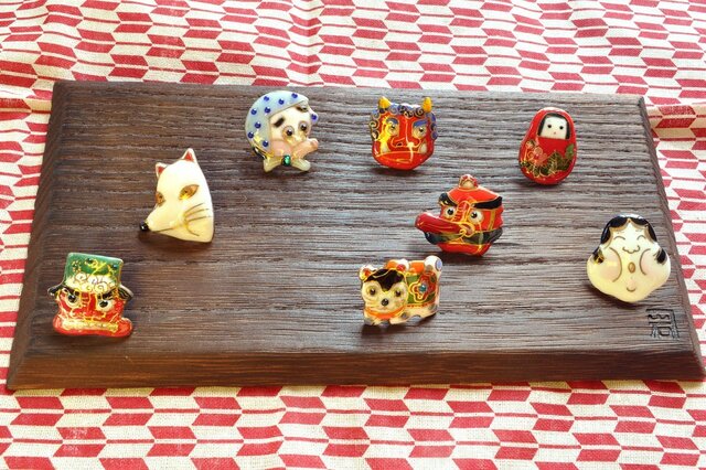 象 親子象 九谷焼 銀製 ブローチ バッチ イ10 象 親子象 九谷焼 銀製