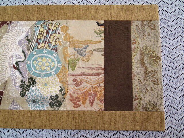 I 花hana花 パッチワーク帯テーブルセンター Iichi ハンドメイド クラフト作品 手仕事品の通販