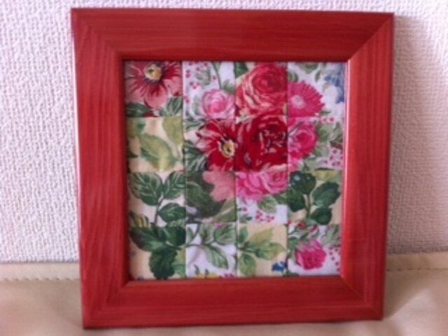 花のパッチワーク額の画像1枚目