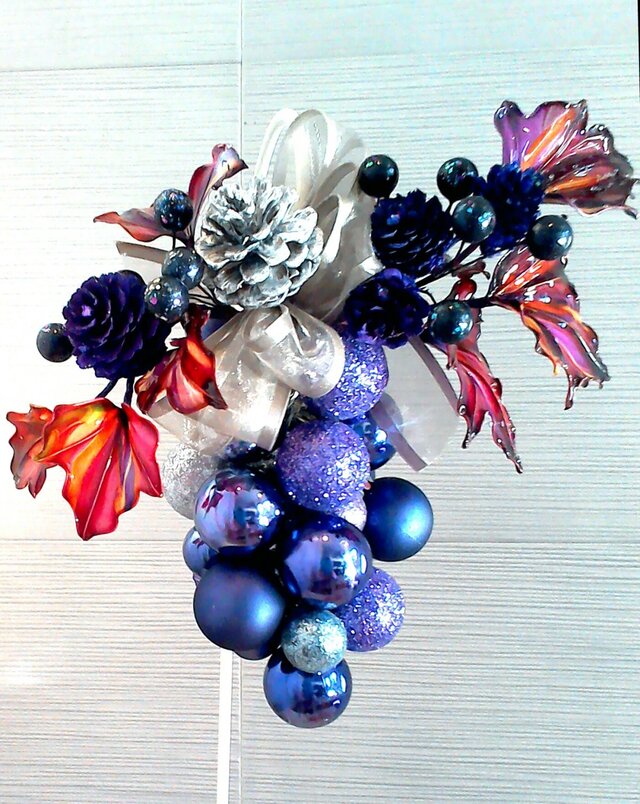 クリスマスリース青紫