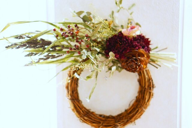 冬。。 wreath purple×green の画像1枚目