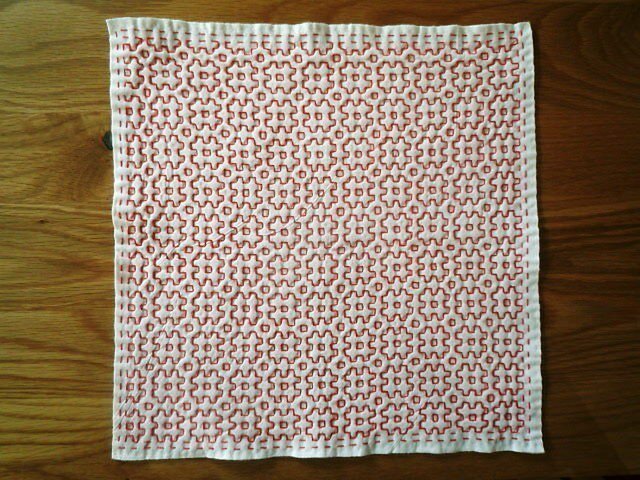刺しこの花ふきん 柿の花の画像1枚目