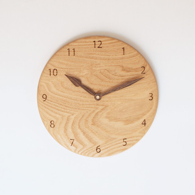 木製 掛け時計 丸型 栗材18