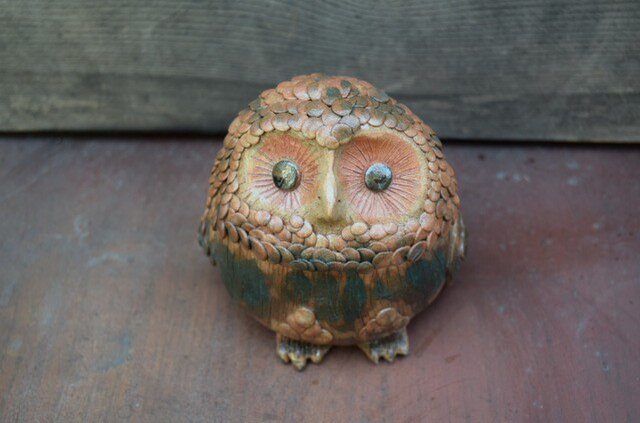 フクロウ蓋物の画像1枚目