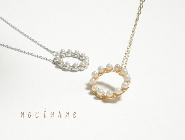 パールリングのネックレス~Gold&Silverの画像1枚目