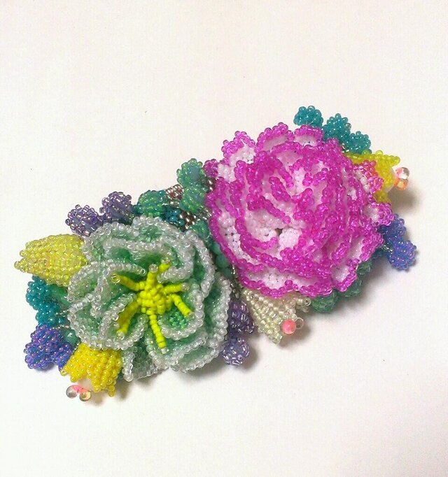 バレッタ Bouquet(ピンクカーネーション)の画像1枚目