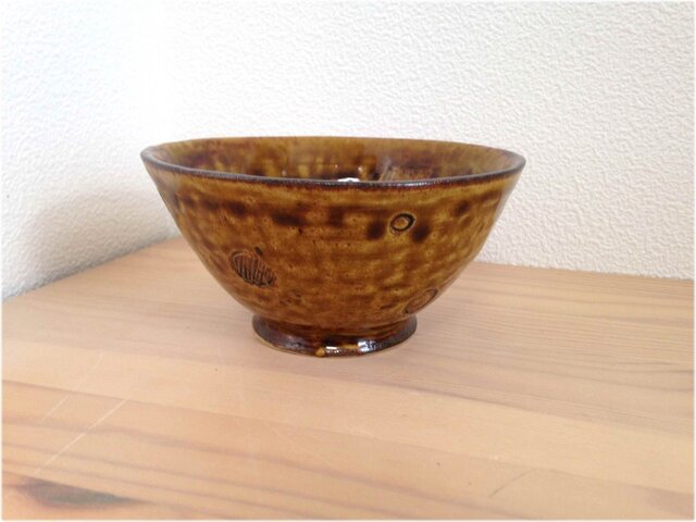 飴釉ドット茶碗②の画像1枚目