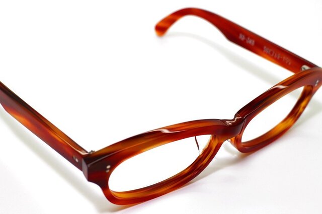 男性向け赤と茶色マーブル生地のセルロイドメガネ048-FF | iichi 日々