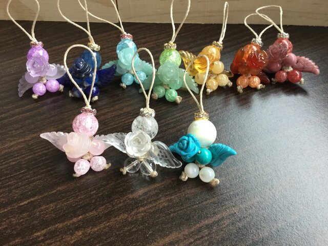 カラフル天使のお守りストラップの画像1枚目