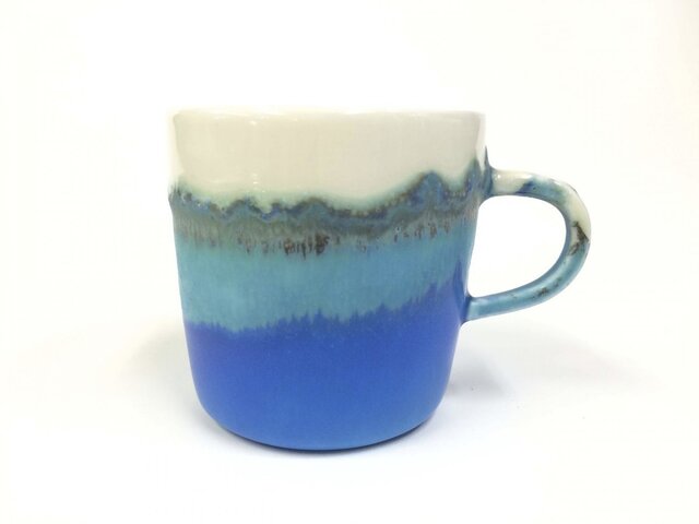 Meoto cup/M ”Mug”(Transparent-turquoise)の画像1枚目