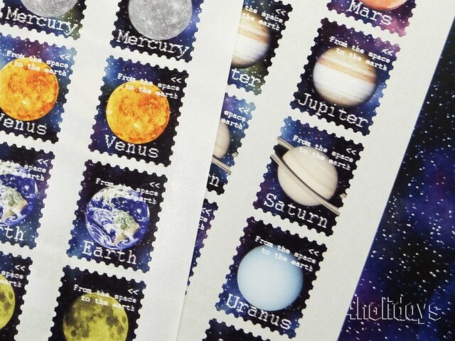 宇宙時代切手風シール【NAYO-PLANET-SL01】の画像1枚目