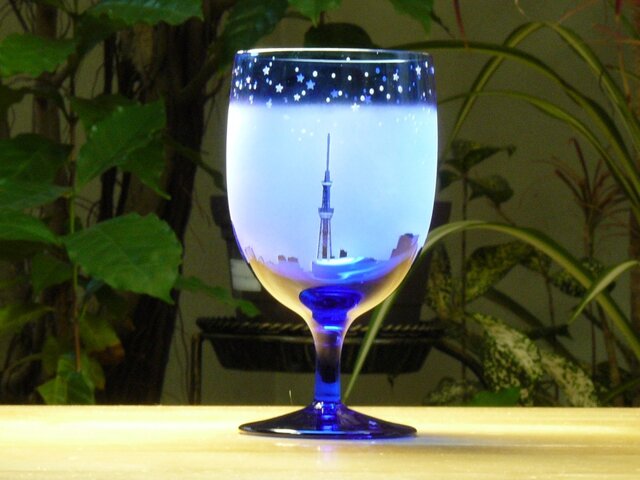 星降る街の脚付グラス~冬の星座 (1個)の画像1枚目