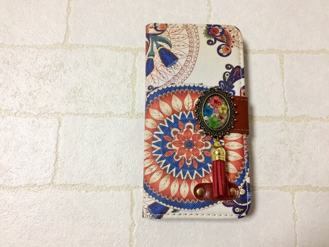 選べるタッセル♡iPhone/Experia アンティークなドライフラワー リーフの画像1枚目