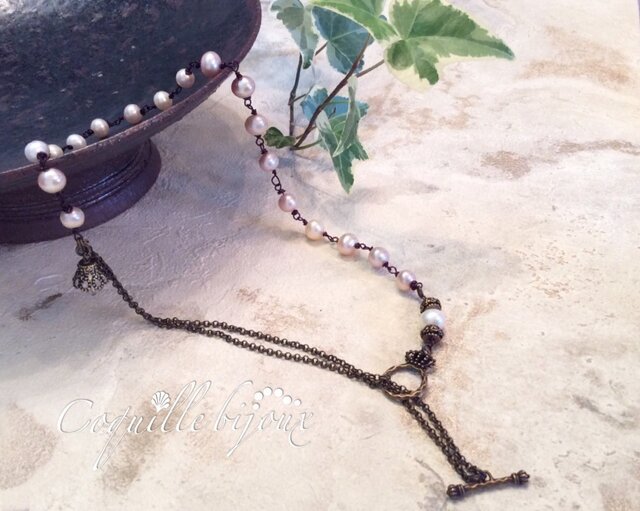 一点モノ*Frenchantiquewaire nostrgy necklaceの画像1枚目