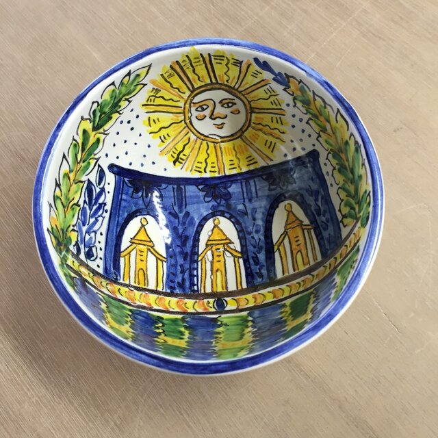 再販しました!マジョリカ碗 太陽と橋の画像1枚目