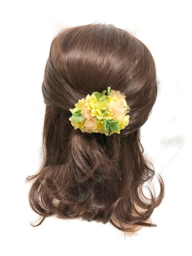 【プリザーブドフラワー/ヘアアクセサリーシリーズ/本当の紫陽花の髪飾り】ミニサイズの画像1枚目