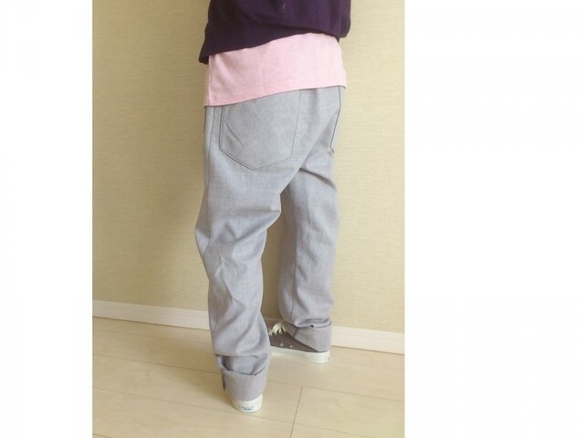 ※オーダー品※ウールのゆるパンツ111(ライトグレー)の画像1枚目