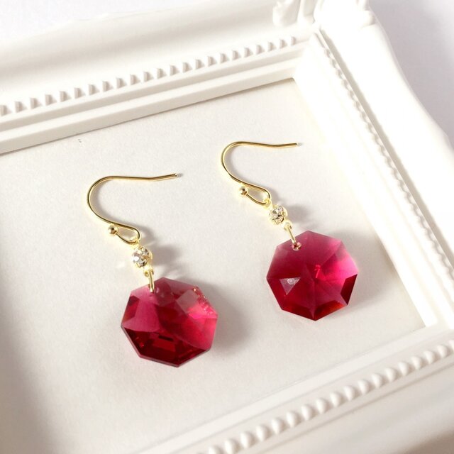14kgf watercolors pierce ≪ruby≫の画像1枚目
