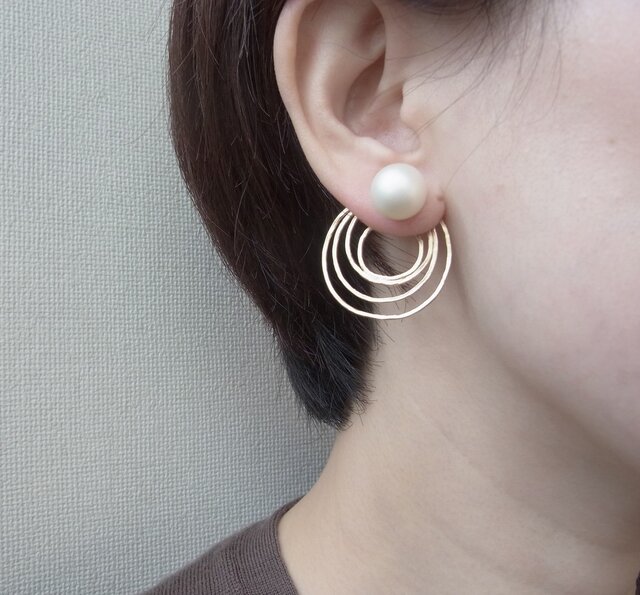うずまきスタッドピアス(W/2way)の画像1枚目