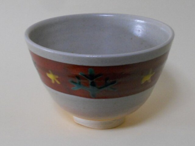 萩釉色絵茶碗の画像1枚目