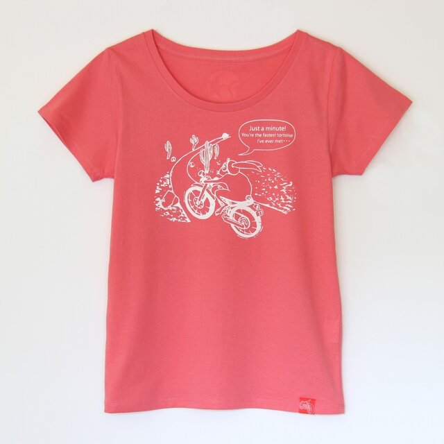 ウサギくんのTシャツ lady's ピンク×ホワイトの画像1枚目