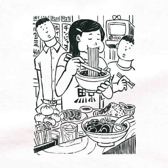 もりもり食べる子 【 Tシャツ 半袖 】