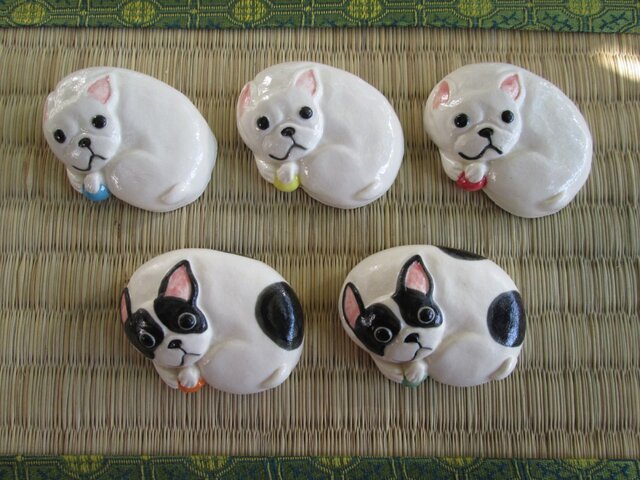*S様 ご予約品*フレブルの箸置き(クリーム×パイド)5個セットの画像1枚目