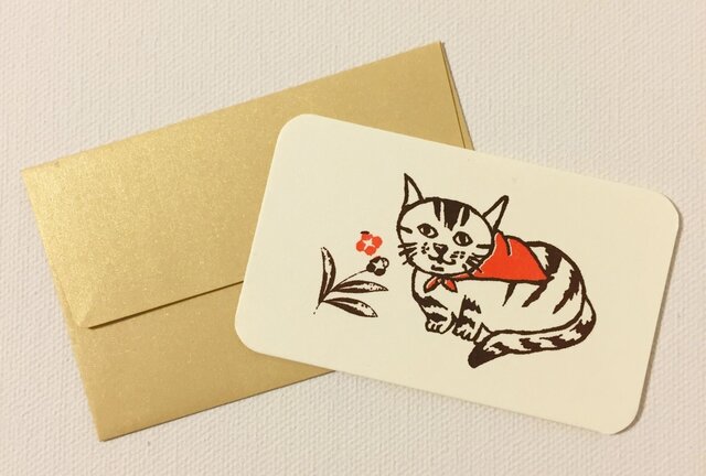 封筒付きカード 路地裏の猫 2セットの画像1枚目