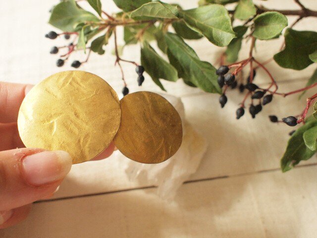 真鍮お月様バレッタ 大きなぽこぽこの画像1枚目