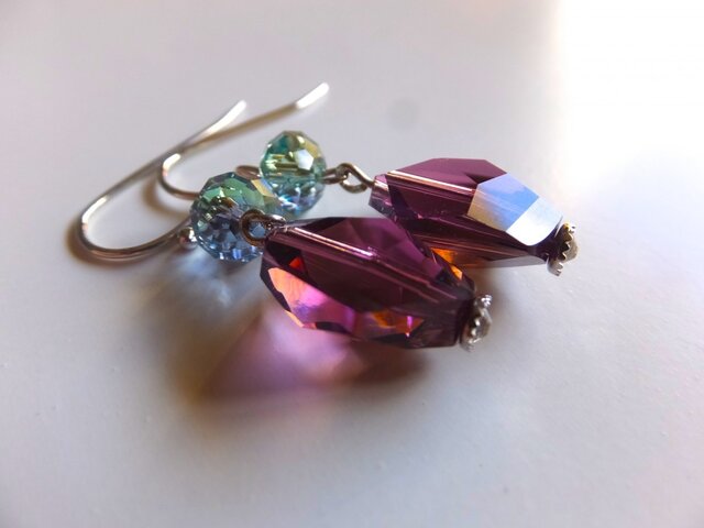 Purple Swarovski pierceの画像1枚目