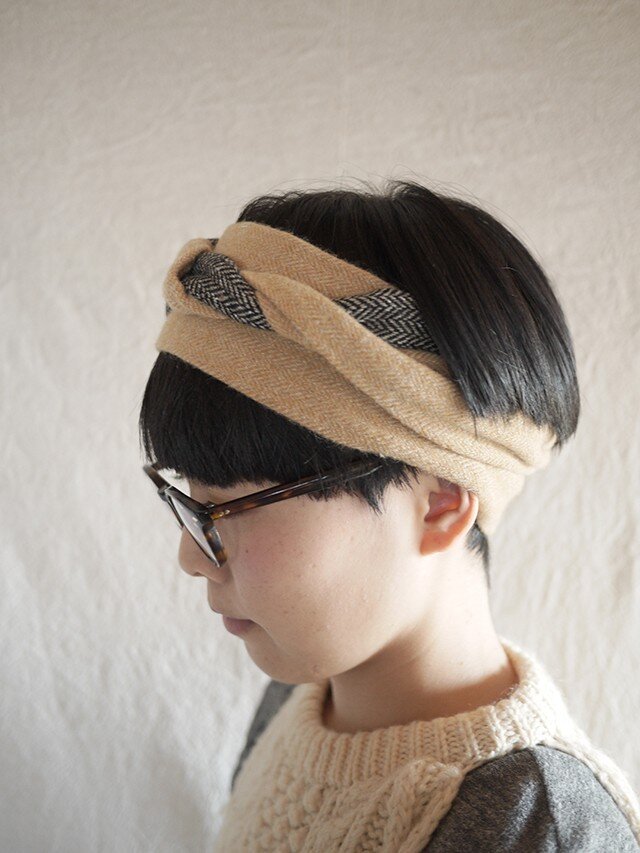 patchwork turban<mustard tone>の画像1枚目