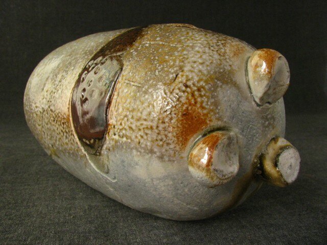 花器（24） 焼締め足付花生け 陶芸家オリジナル陶器 | iichi 日々の