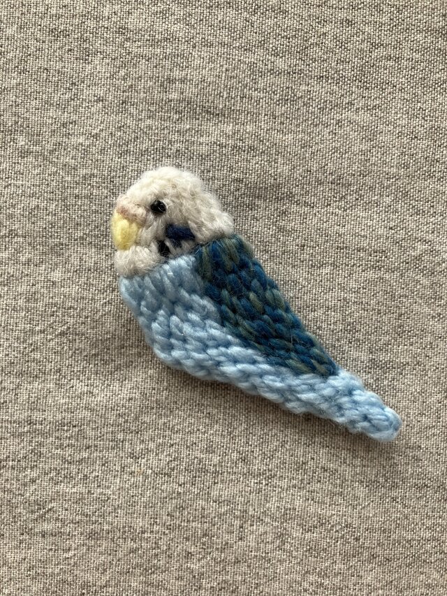 セキセイインコ（水色）＊ブローチ