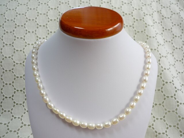 慈量源 ホワイトパールネックレス シルバーチェーンx淡水パールネックレス | Grandma's Pearl