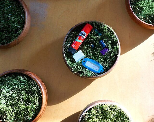 小さな公園、緑の芝(植物)の小物入れトレイ”midori-WF”の画像1枚目