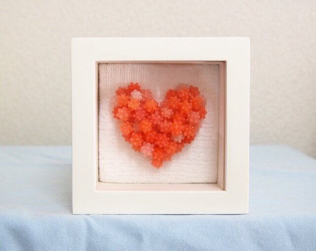 こんぺいとうアート ハート オレンジ Iichi ハンドメイド クラフト作品 手仕事品の通販