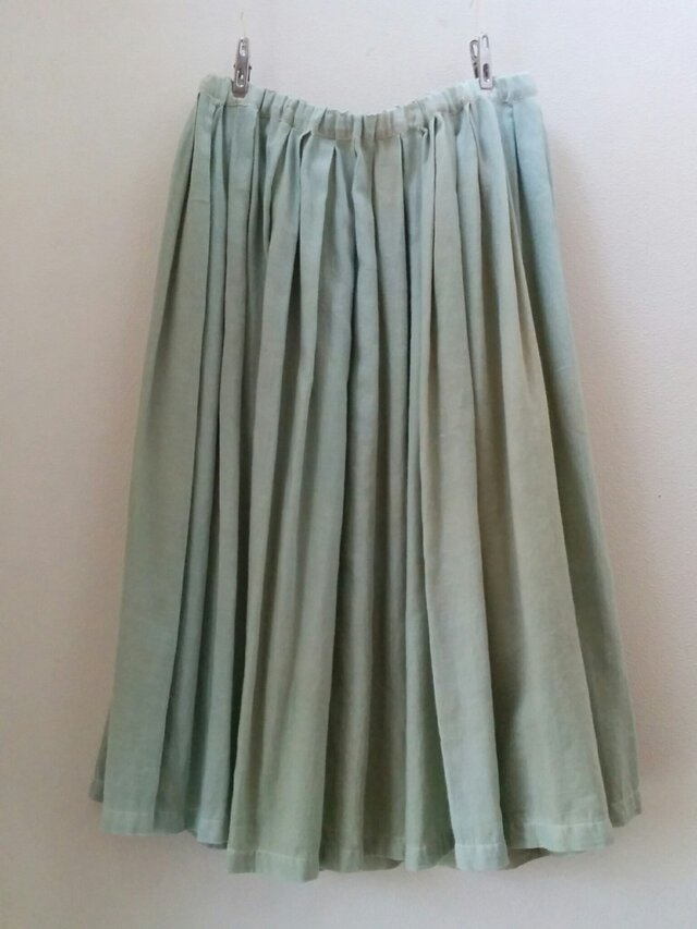 草木染め  プリーツスカート  ｾﾝﾀﾞﾝｸﾞｻ×藍