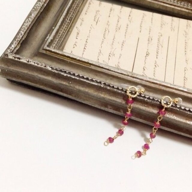 ruby long ノンホールピアス