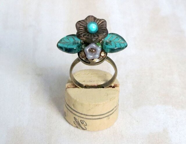 お花の指輪(マットブラック)の画像1枚目