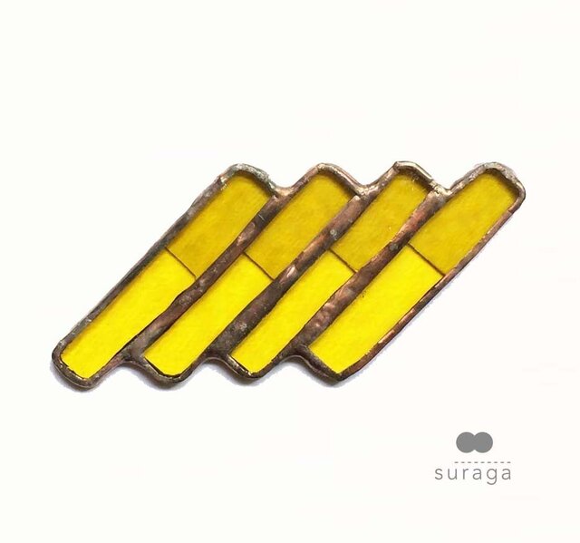 ブローチ〈だんだんイエロー〉の画像1枚目