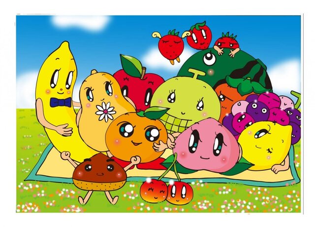 ポスター フルーツピクニックの画像1枚目