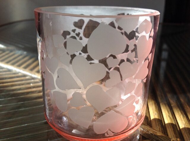 valentine love glass 淡いピンクの恋グラスの画像1枚目