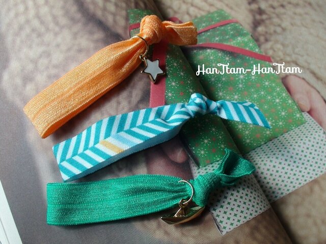 北欧風ヘアタイ *herringbone (3本セット)の画像1枚目