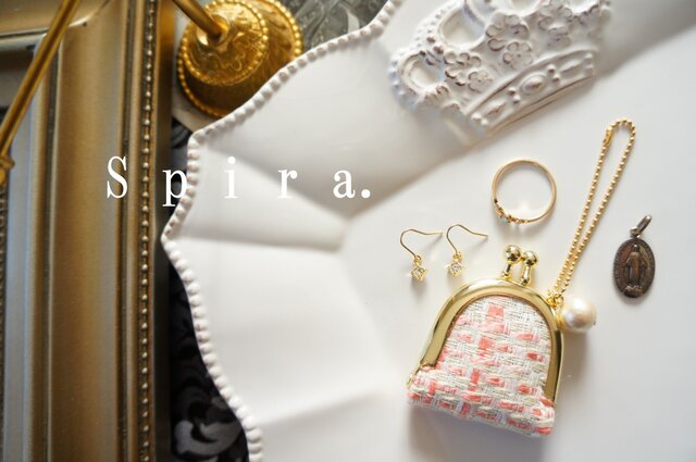 アクセサリーケース s size -tweed pink-の画像1枚目