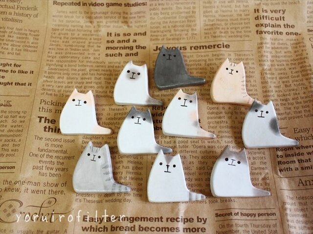 もっちり猫さんブローチの画像1枚目