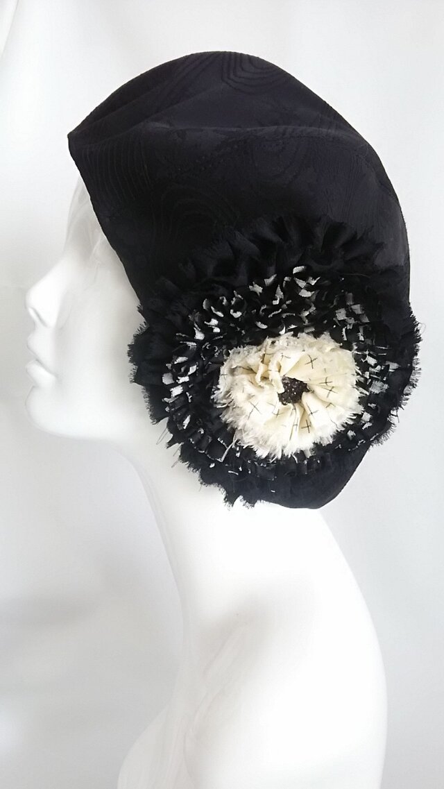 着物地ベレー(モノトーン)